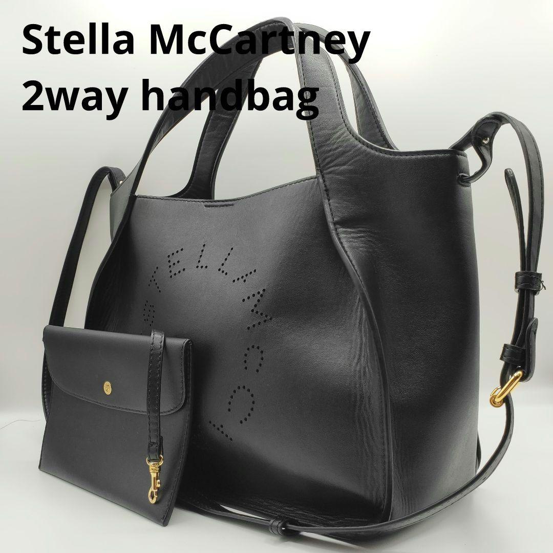 ステラマッカートニー トートバッグ サークルロゴ 2way レザー 黒STELLA McCARTNEY