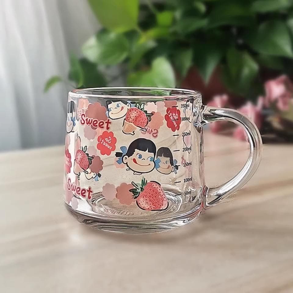 イチゴプリントのガラスジョッキ 250ml