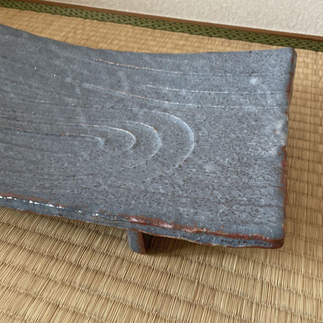 加藤 健　鼠志野　俎皿　大皿　まな板皿