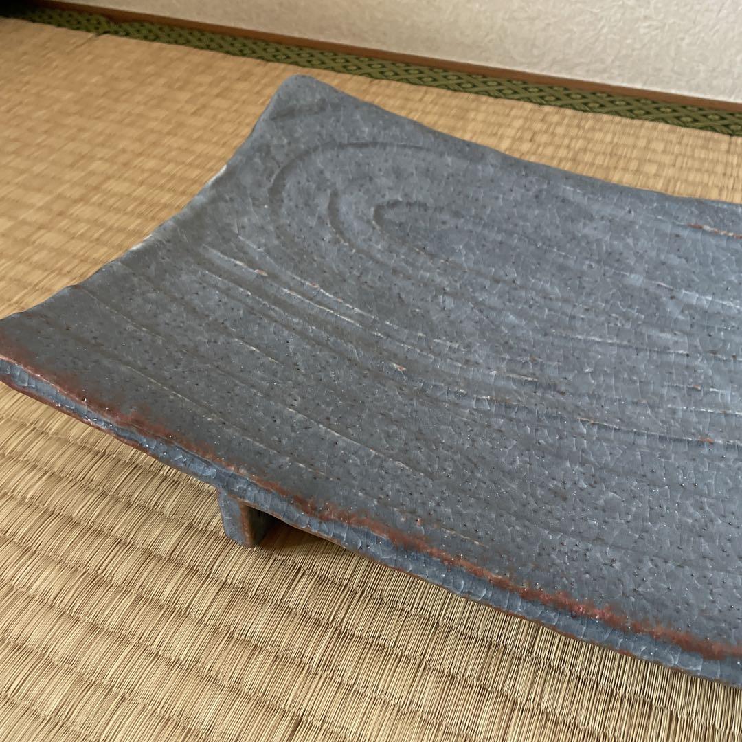 加藤 健　鼠志野　俎皿　大皿　まな板皿