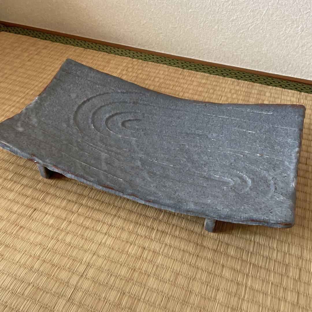 加藤 健　鼠志野　俎皿　大皿　まな板皿