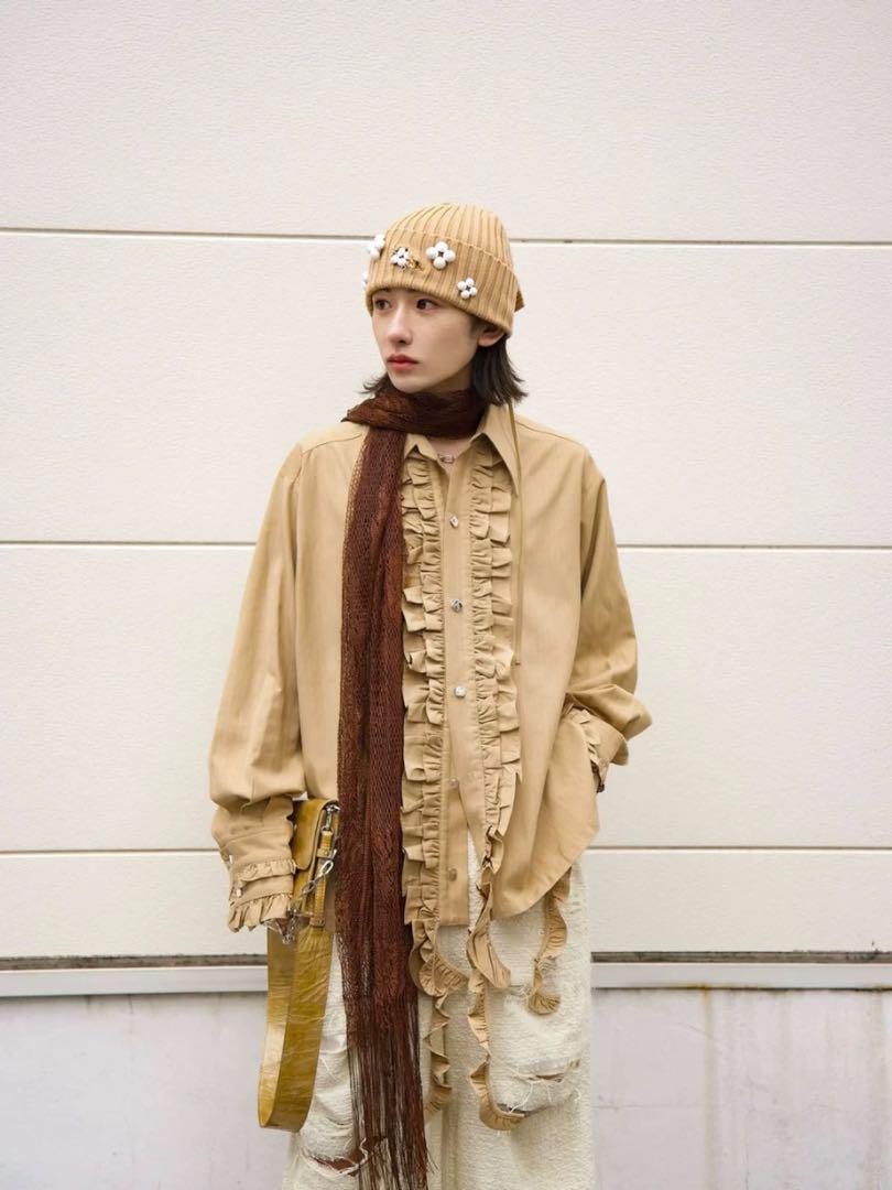 トップス 2 seyto Long frill big collar shirt