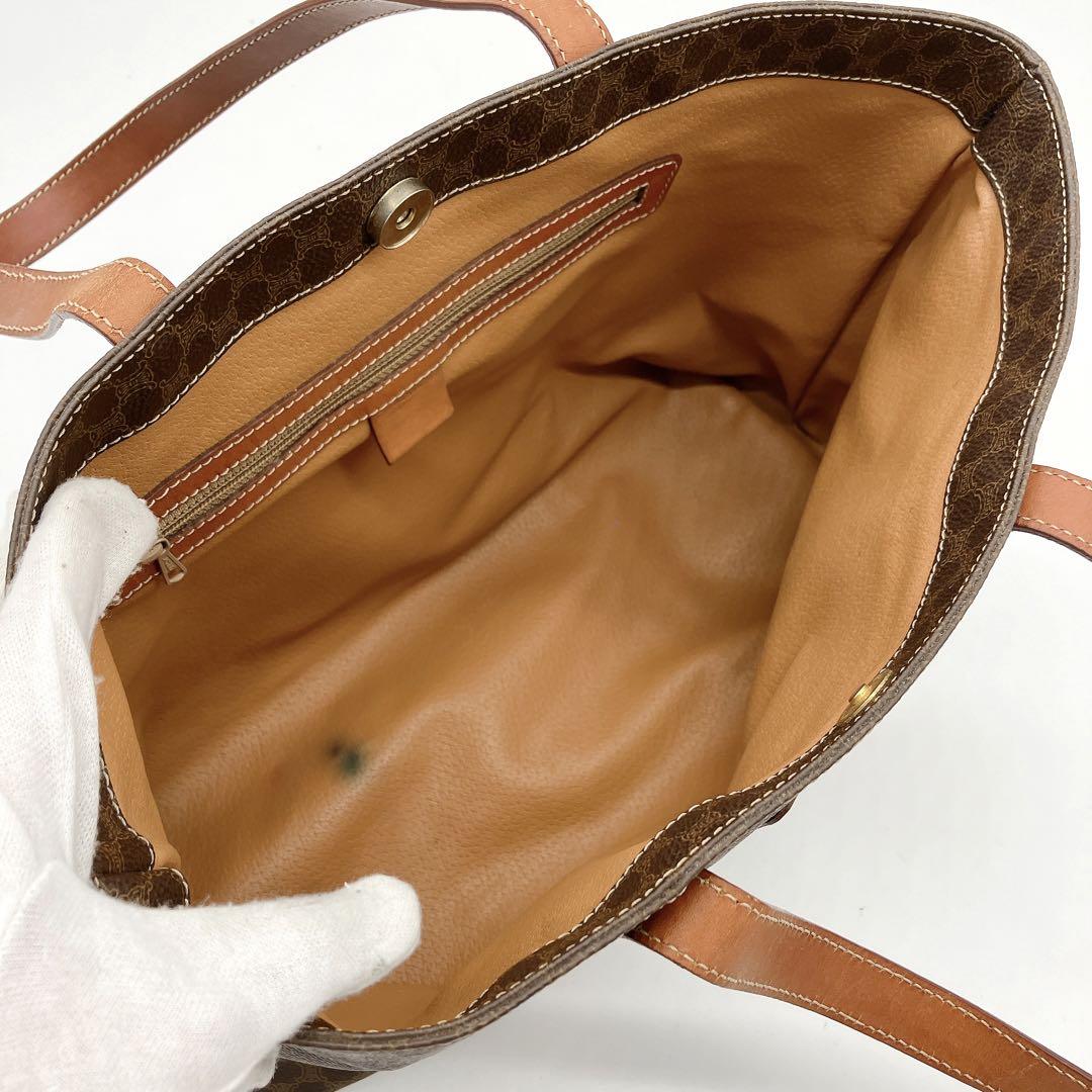 【CELINE】トートバッグ マカダム柄 PVC ダークブラウン 肩かけ A4 画像6