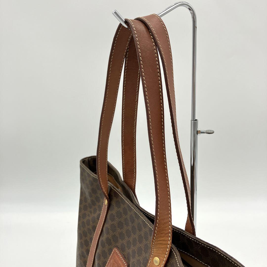 【CELINE】トートバッグ マカダム柄 PVC ダークブラウン 肩かけ A4 画像7