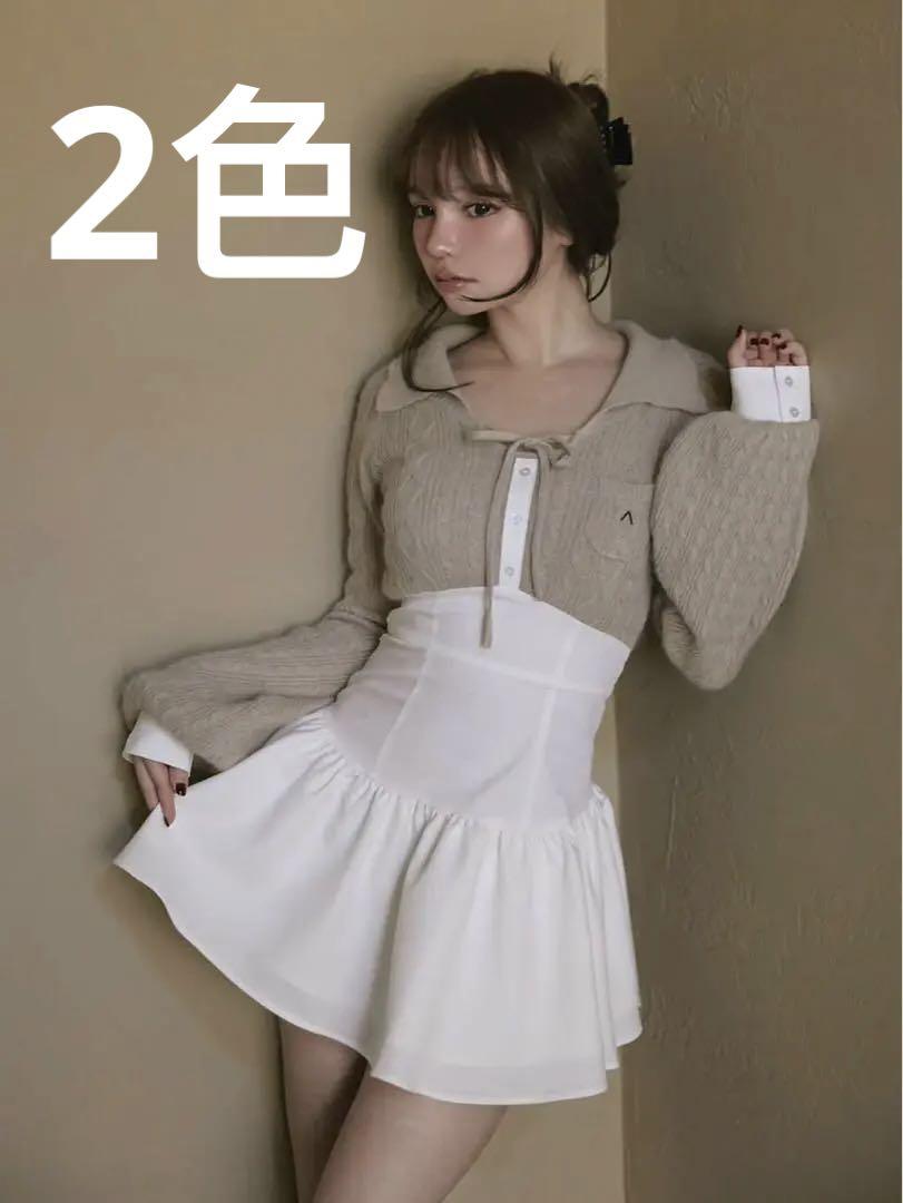 andmary Tess blouse mini dress