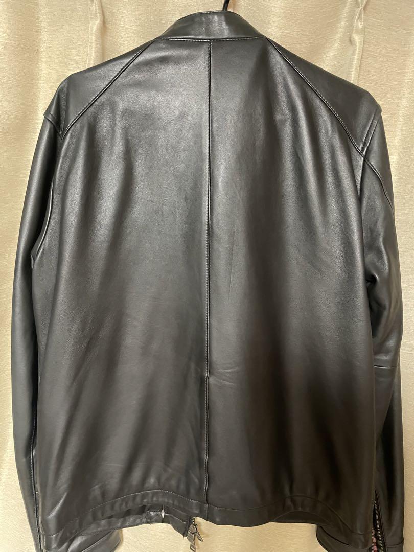 バーバリーブラックレーベルレザーライダースジャケット 中古・古着通販】BURBERRY BLACK LABEL (バーバリーブラック