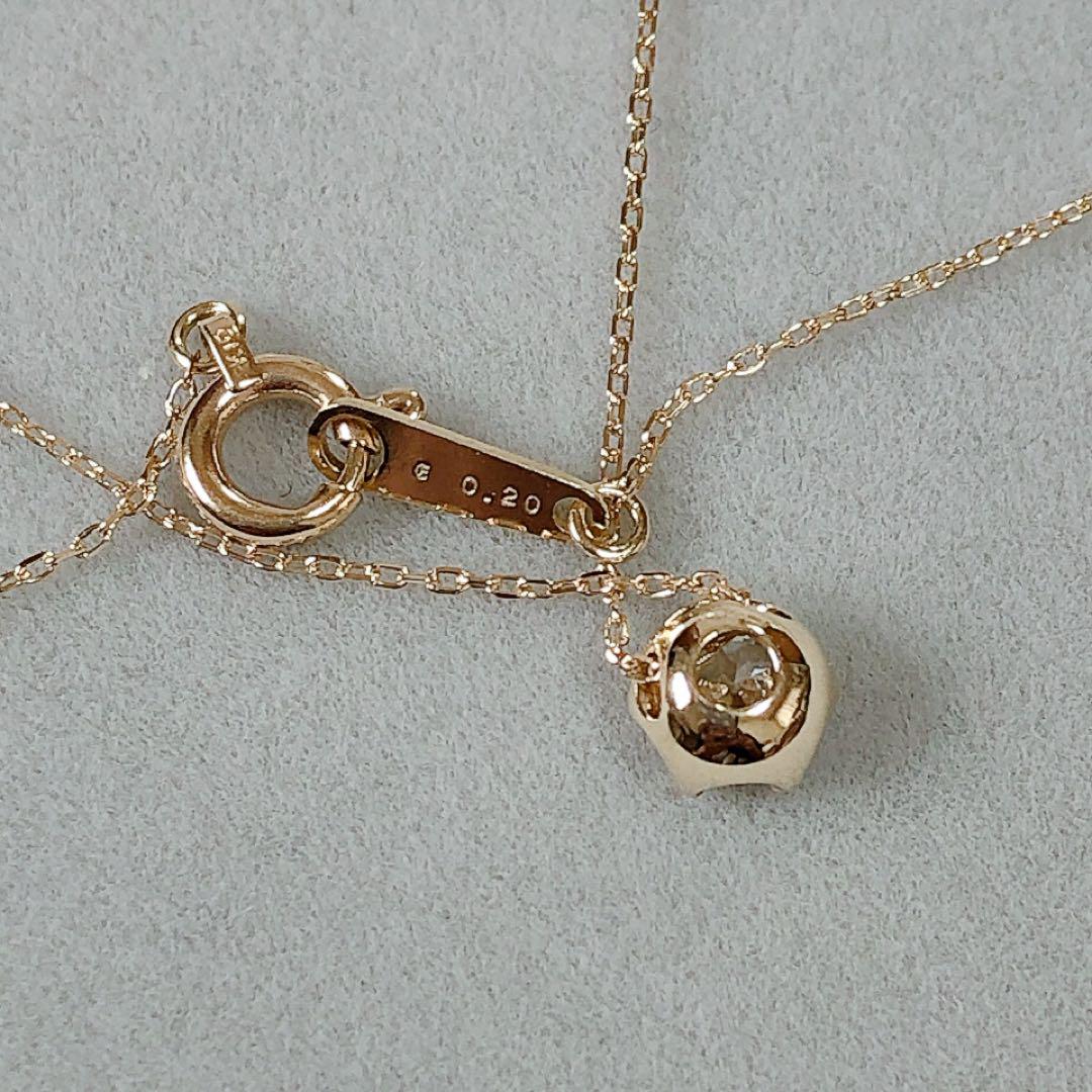 BLOOM K10 0.20ct 一粒ダイヤモンド　ネックレス　イエローゴールド