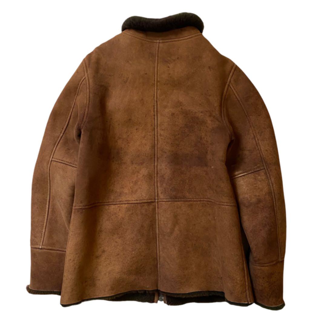 90s vintage レザージャケット ラビットファー リアルムートン B-3 アウトレット値段 vintage レザースエード ファーブルゾン 毛皮/ファーコート