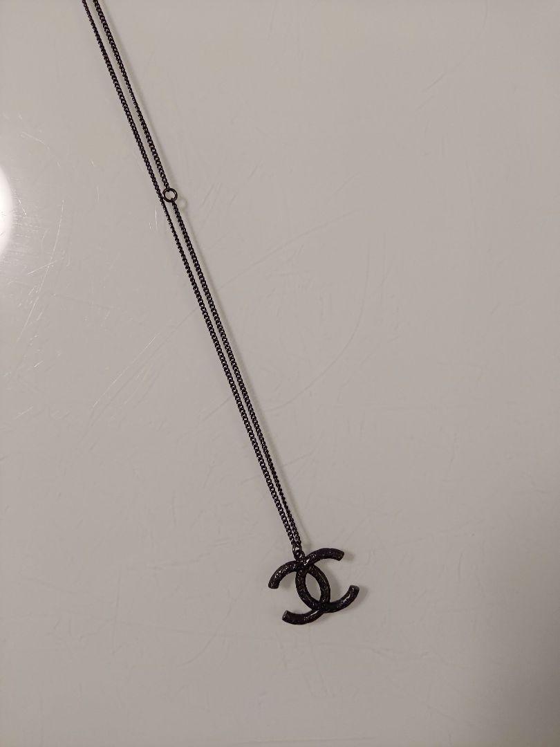 シャネル　CHANEL　Cocoマーク　2way　ネックレス　ブラック