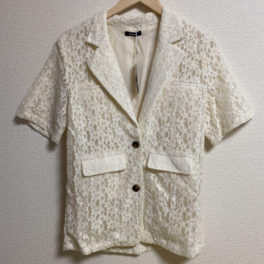 Bokanii ハーフスリーブレースSET UP/WHT