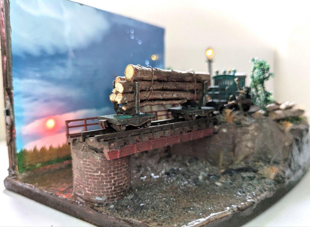 Nゲージ・ミニジオラマ【森林鉄道寸景】※車両付き