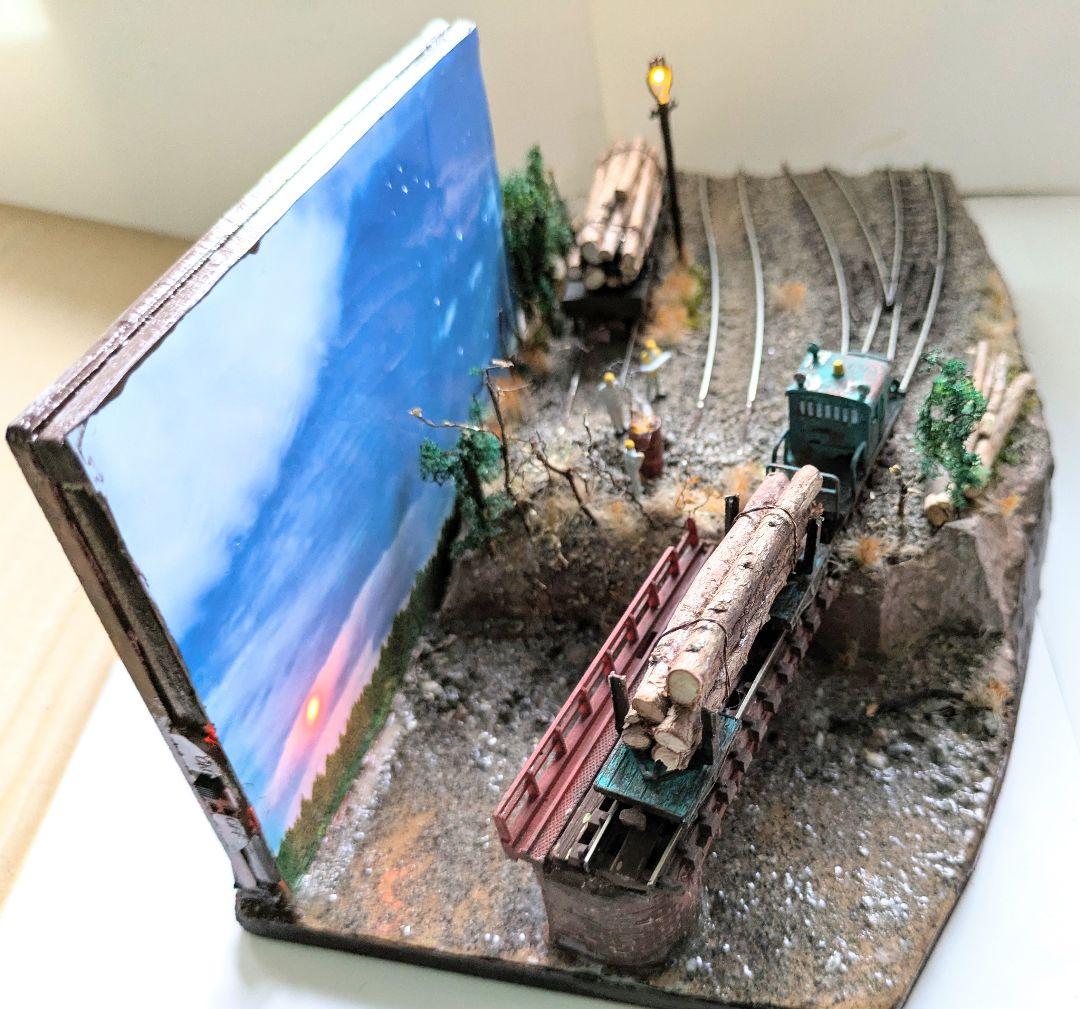 Nゲージ・ミニジオラマ【森林鉄道寸景】※車両付き