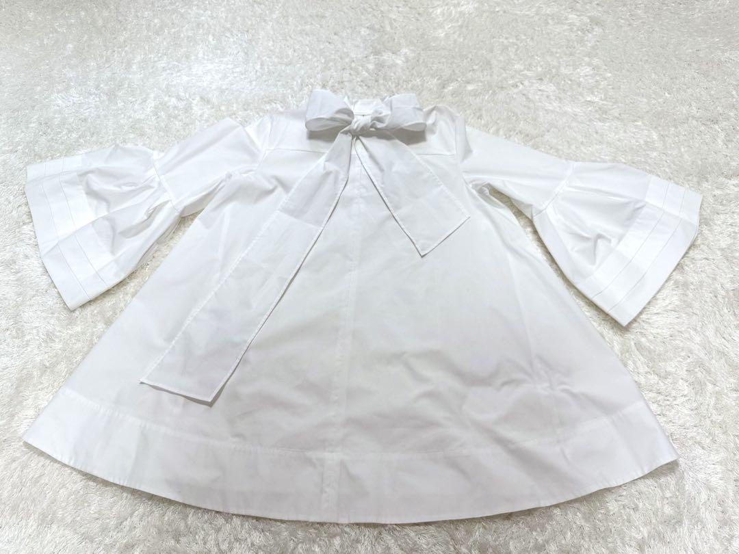 【美品】CELFORDベルスリーブバックリボンブラウス