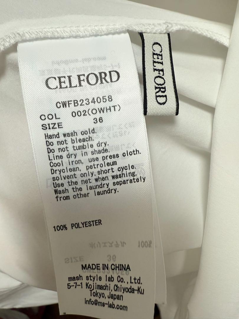 【美品】CELFORDベルスリーブバックリボンブラウス