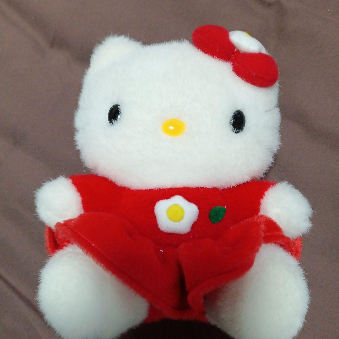 ハローキティ ぬいぐるみ ドレス 赤 お花 - メルカリ
