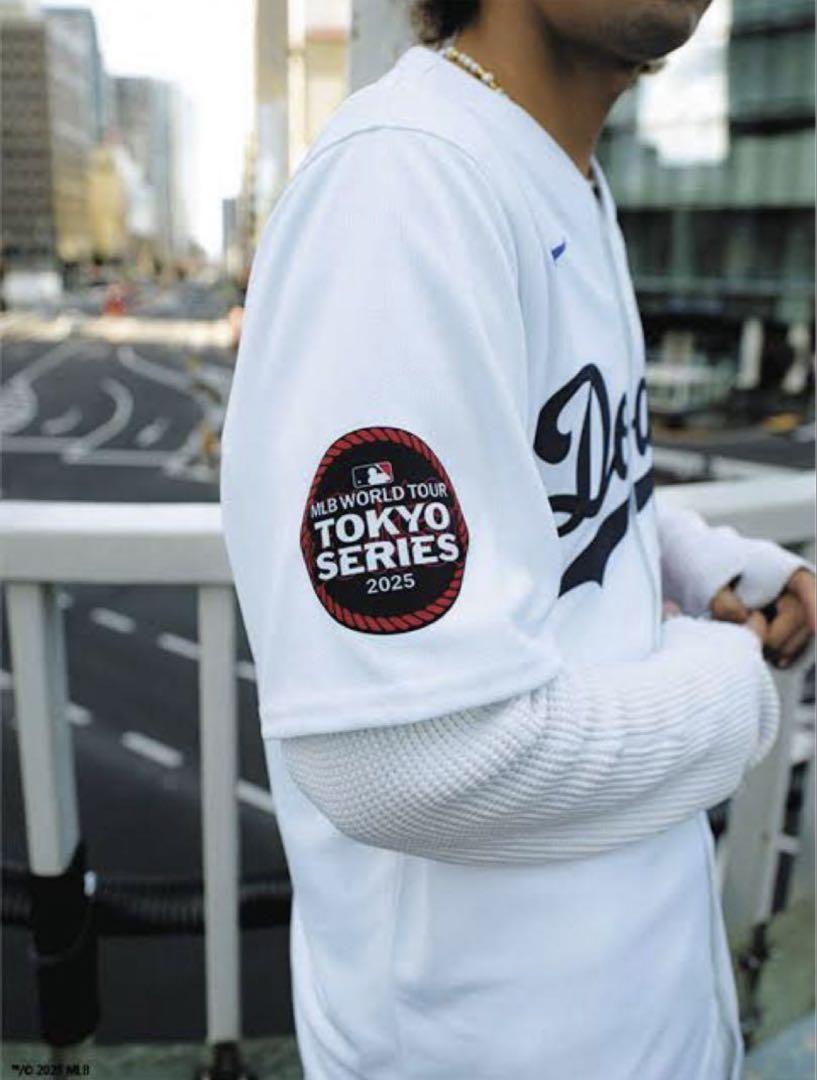 【新品未使用タグ付き】ドジャース大谷翔平ユニフォーム 東京シリーズワッペン付 L 新品未使用タグ付き】ドジャース大谷翔平ユニフォーム 東京
