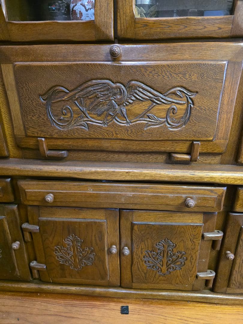 木製ディスプレイキャビネット食器棚　　　昭和レトロ