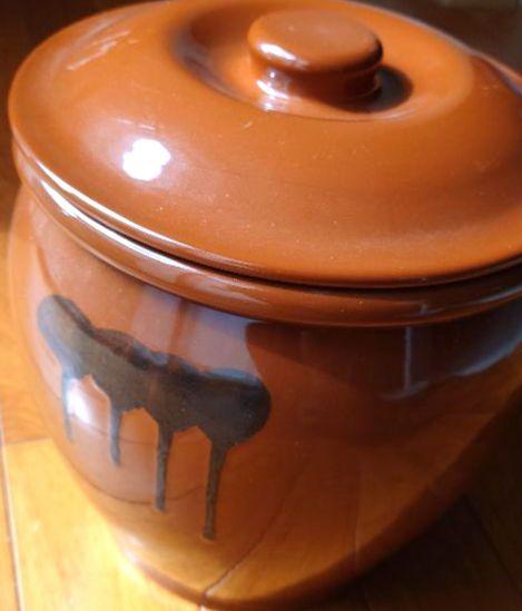 常滑焼【久松窯】飲食用容器フタ付き円形壺4号/甕/漬物/ぬか床/梅干し/日本製