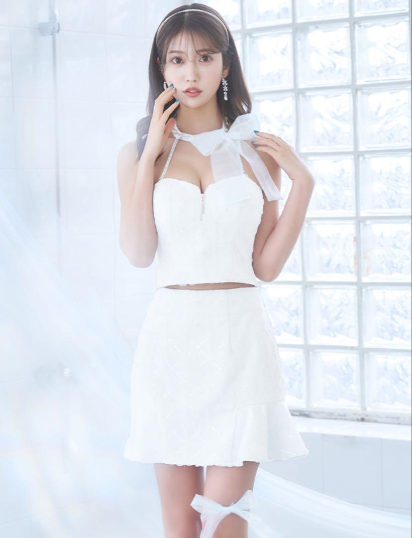 【値下げ】ROBE de FLEURS ホワイト XS ドレス