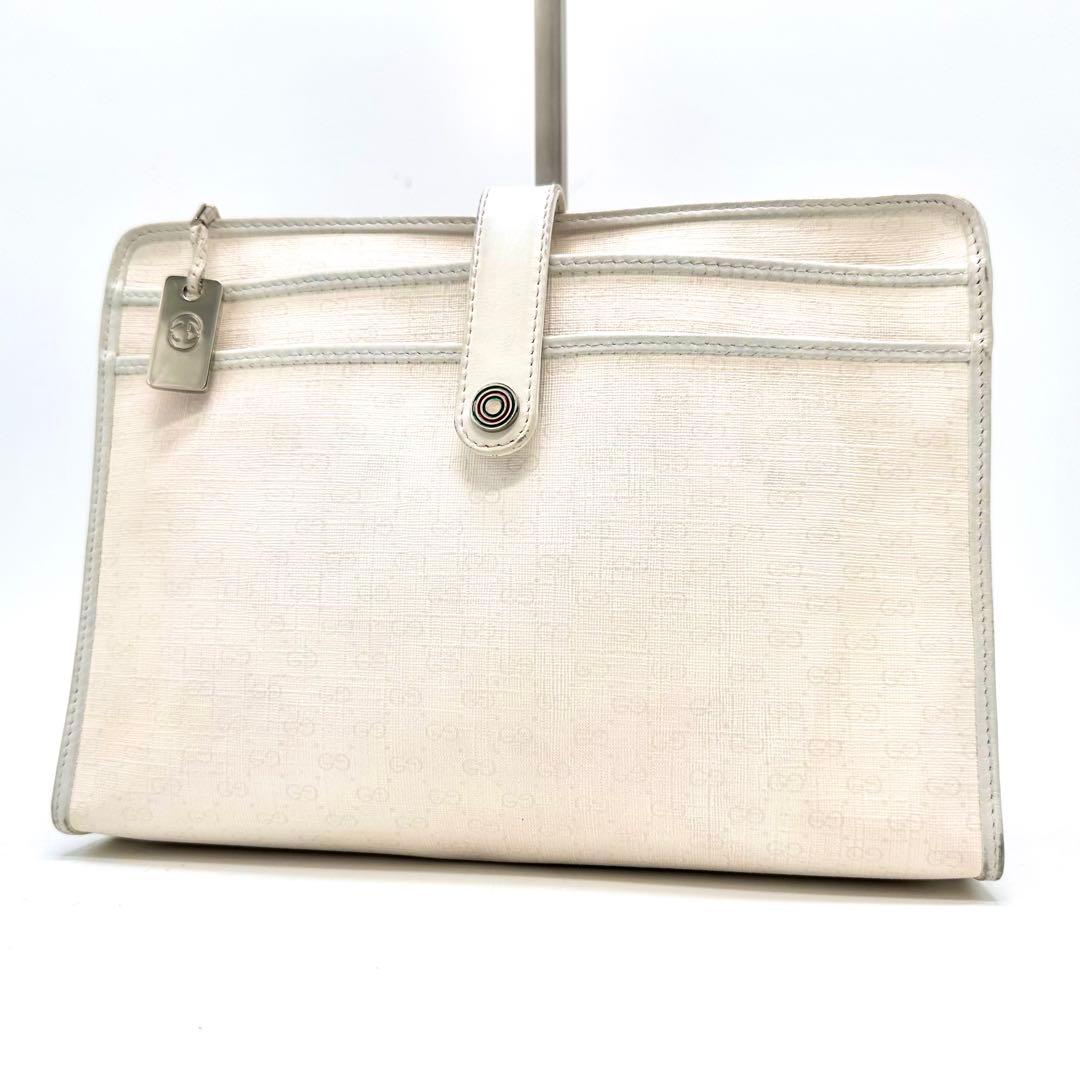 【レア】OLD GUCCI クラッチバッグシェリーライン インターロッキング 白 【レア】OLD GUCCI クラッチバッグシェリーライン インターロッキング 白