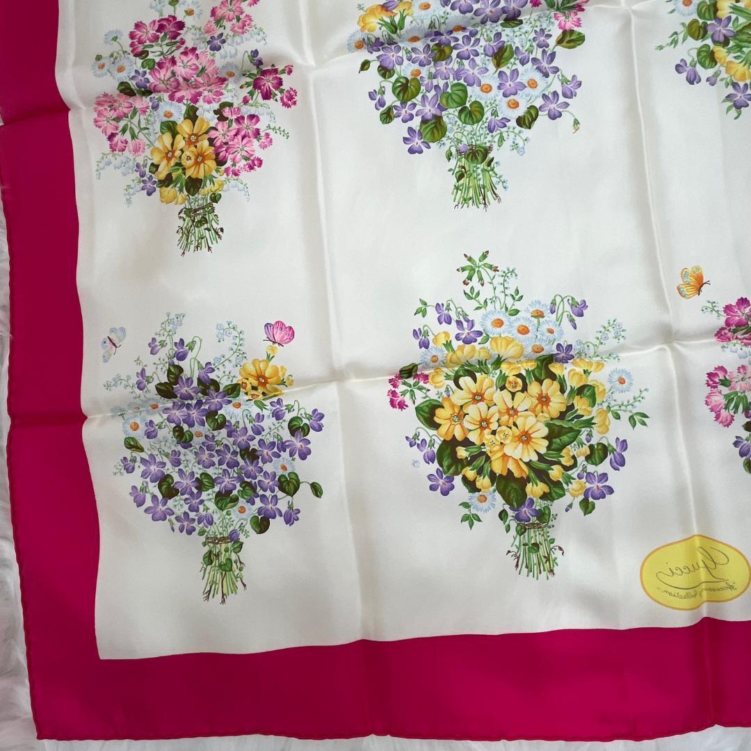 極美品✨　GUCCI グッチ 大判スカーフ　花柄　シルク100%　イタリア製