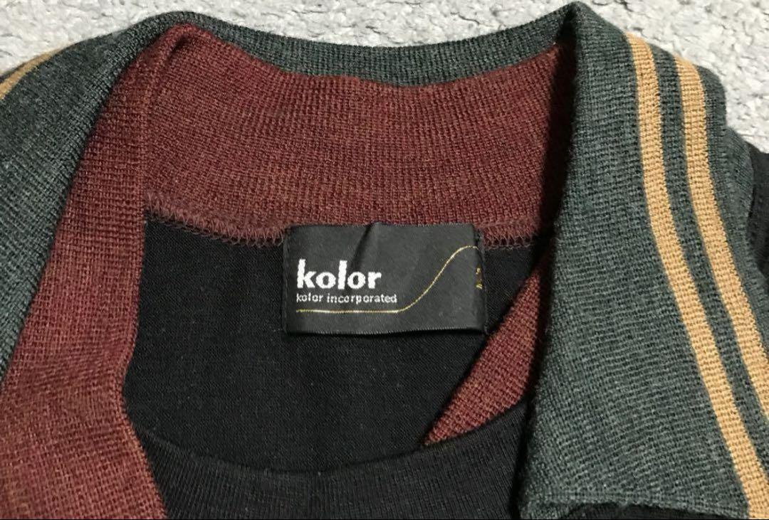 kolor 天竺度詰襟付きニット