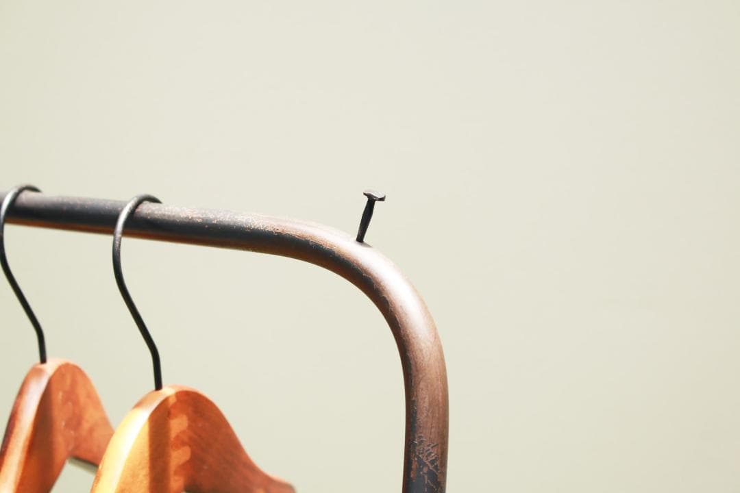 直接引取／静岡】アイアン製子供用ハンガーラック／ヴィンテージ