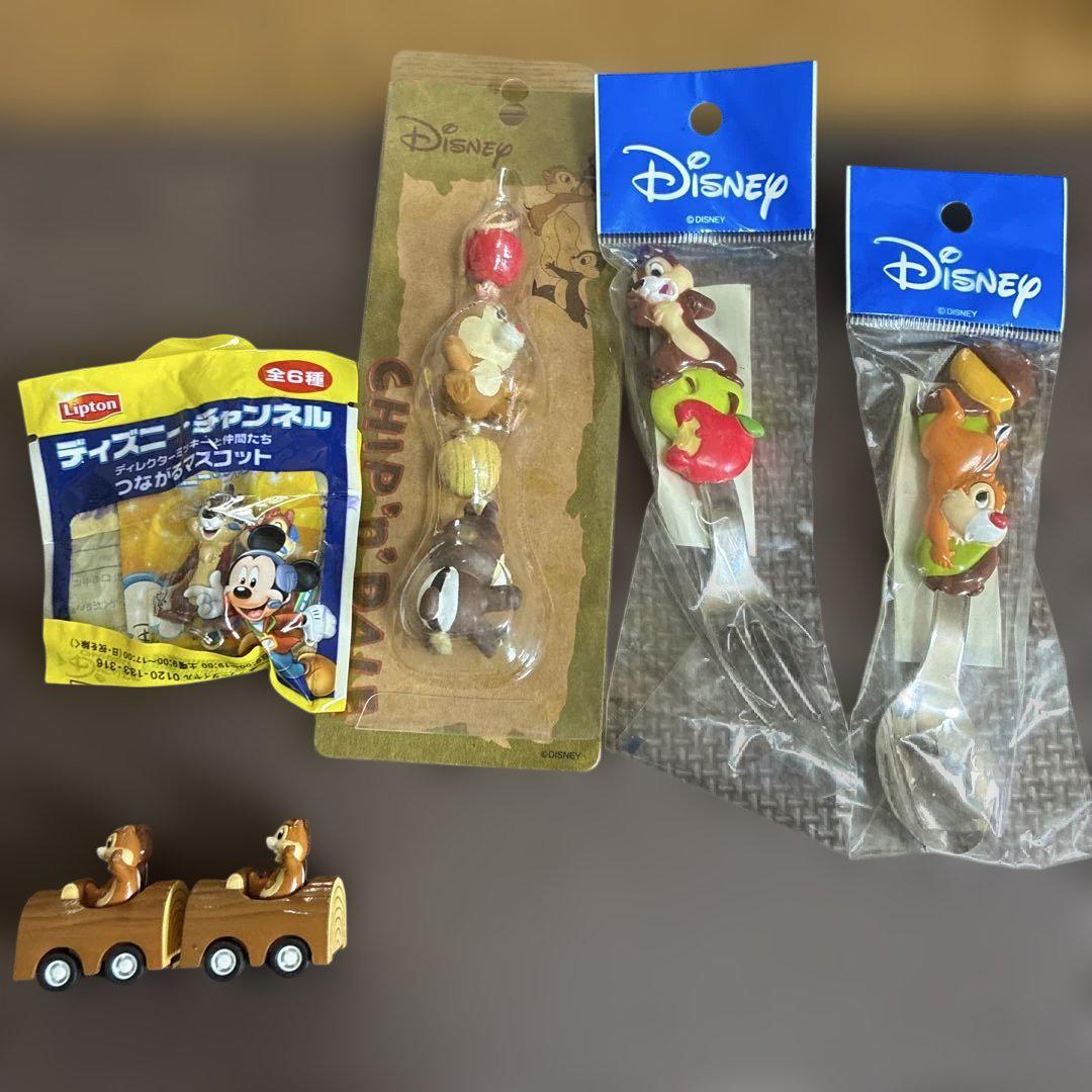 初期希少ビンテージディズニー チップとデール フォークセットストラップなど
