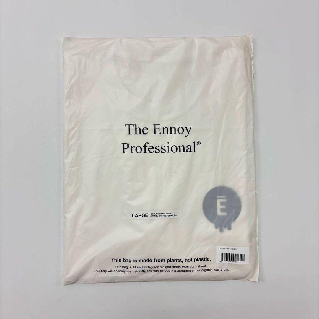 25ss 新品 エンノイ E ロゴ ドリップ Tシャツ ホワイト サイズ L ②