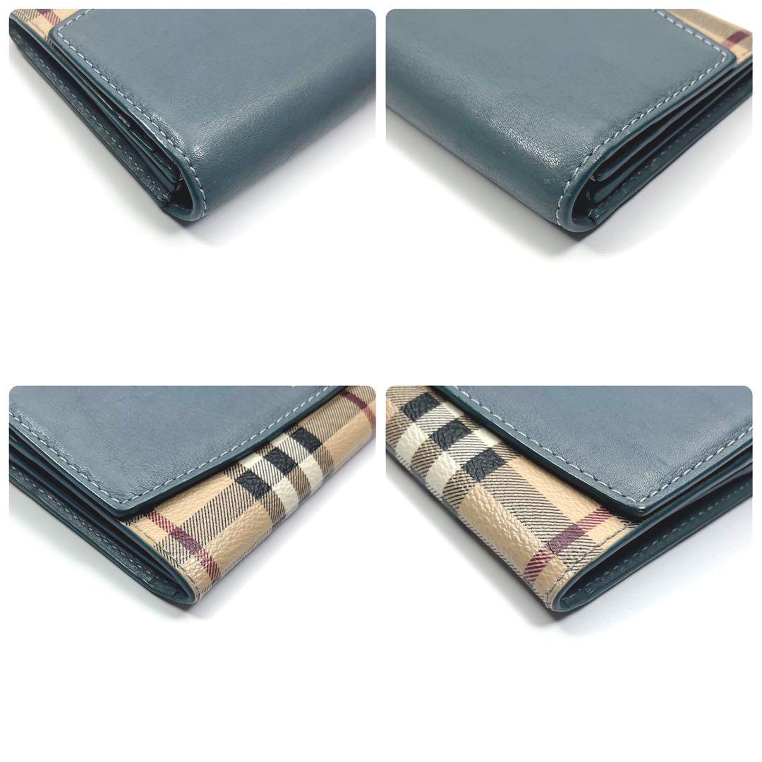 ★美品★BURBERRY 長財布 PVC ノバチェック シャドーホース フラップ