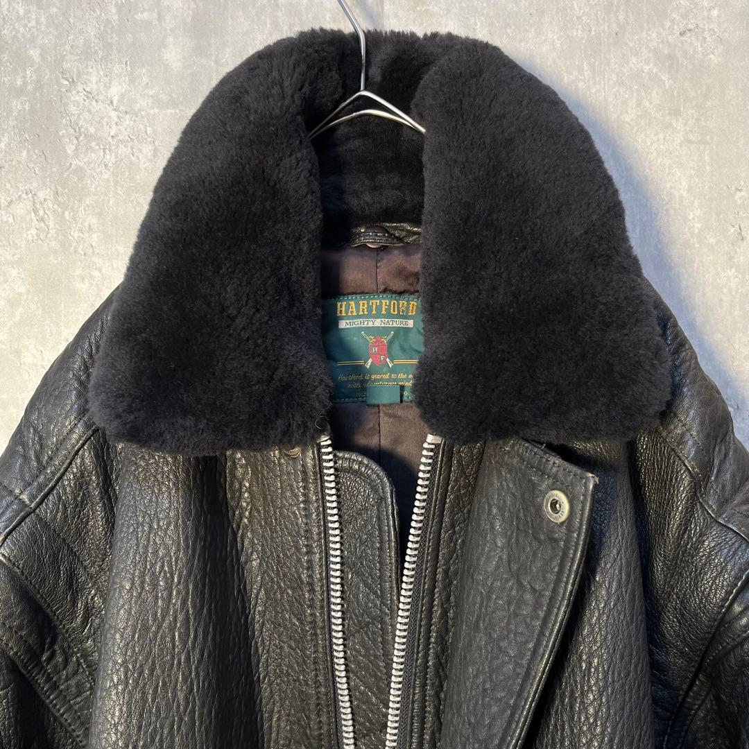 本革 羊革 シボ革 ビッグシルエット リアルレザージャケット 本革ムートン衿付き 本革 羊革 シボ革 ビッグシルエット リアルレザージャケット 本革ムートン衿付き