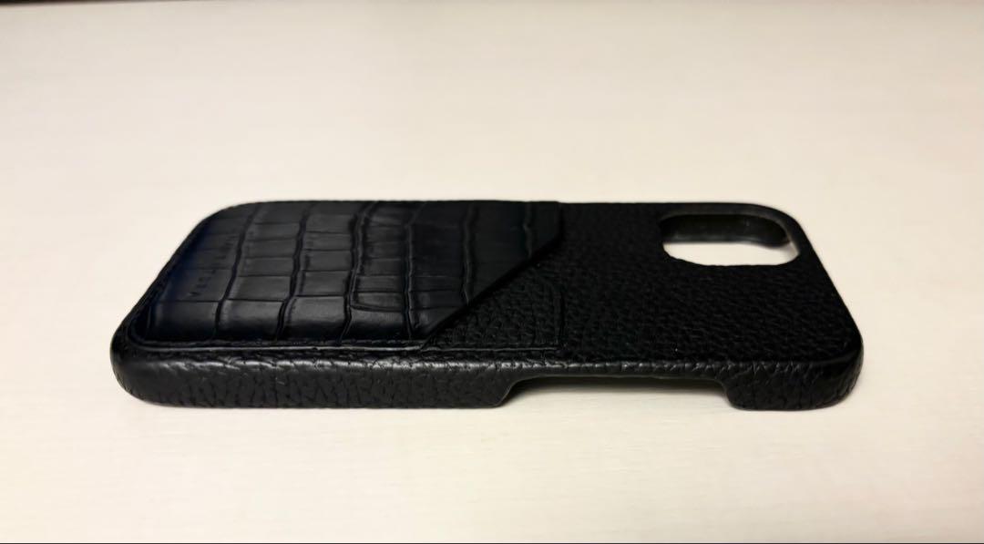 【美品】ボナベンチュラ iPhone13 レザー、クロコ型押しカバー