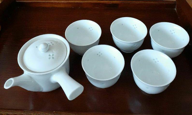 有田焼急須湯呑み茶器透かし蛍ホタル焼き