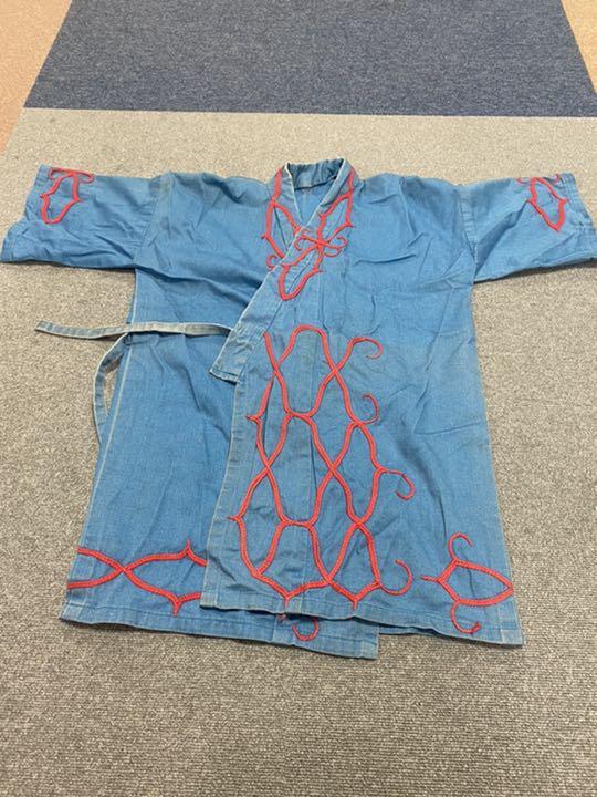 アイヌ 着物 刺繍 チヂリ チンヂリ アイヌ文様 紋様 作務衣 ジーンズ生地