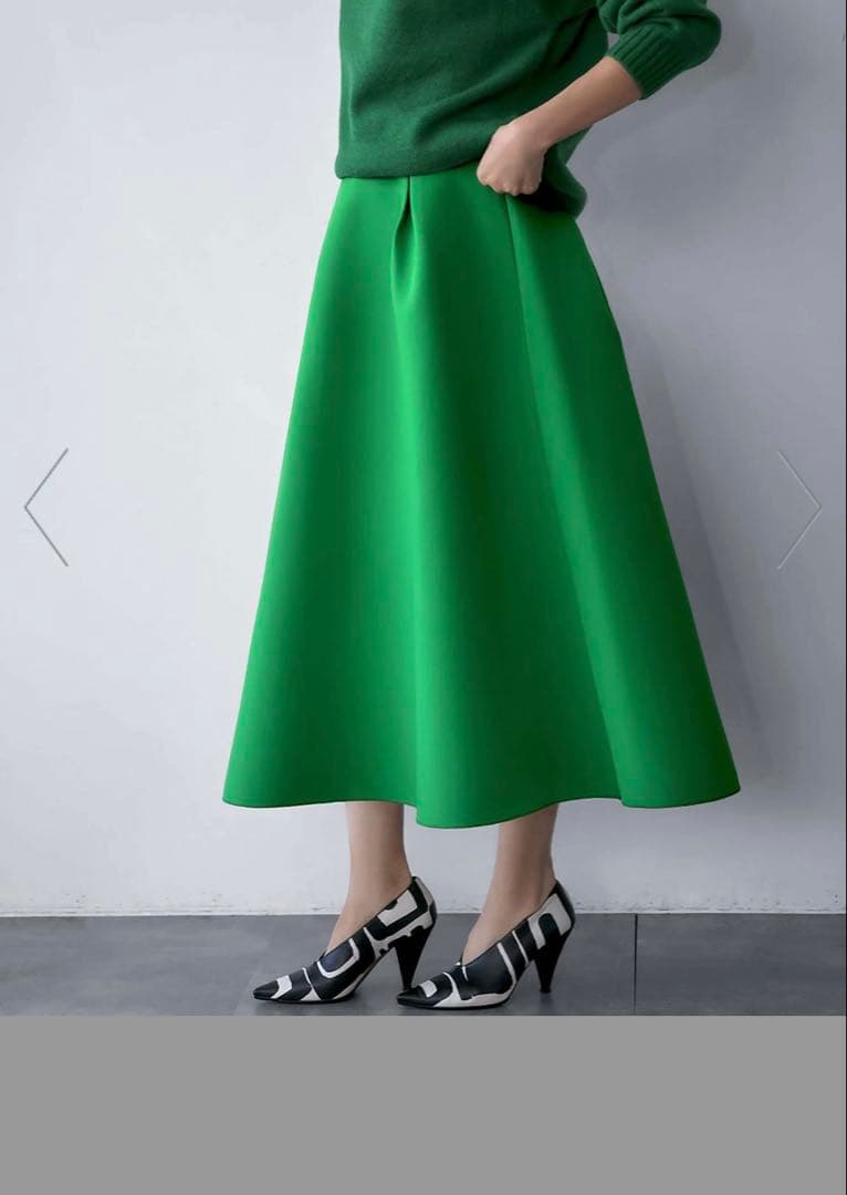 エルフランク グリーン ボンディングフ スカート ロング丈L ELFRANK