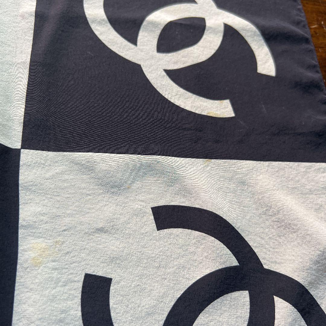 シャネル CHANEL スカーフ ココマーク チェーン柄 シルク ピンク