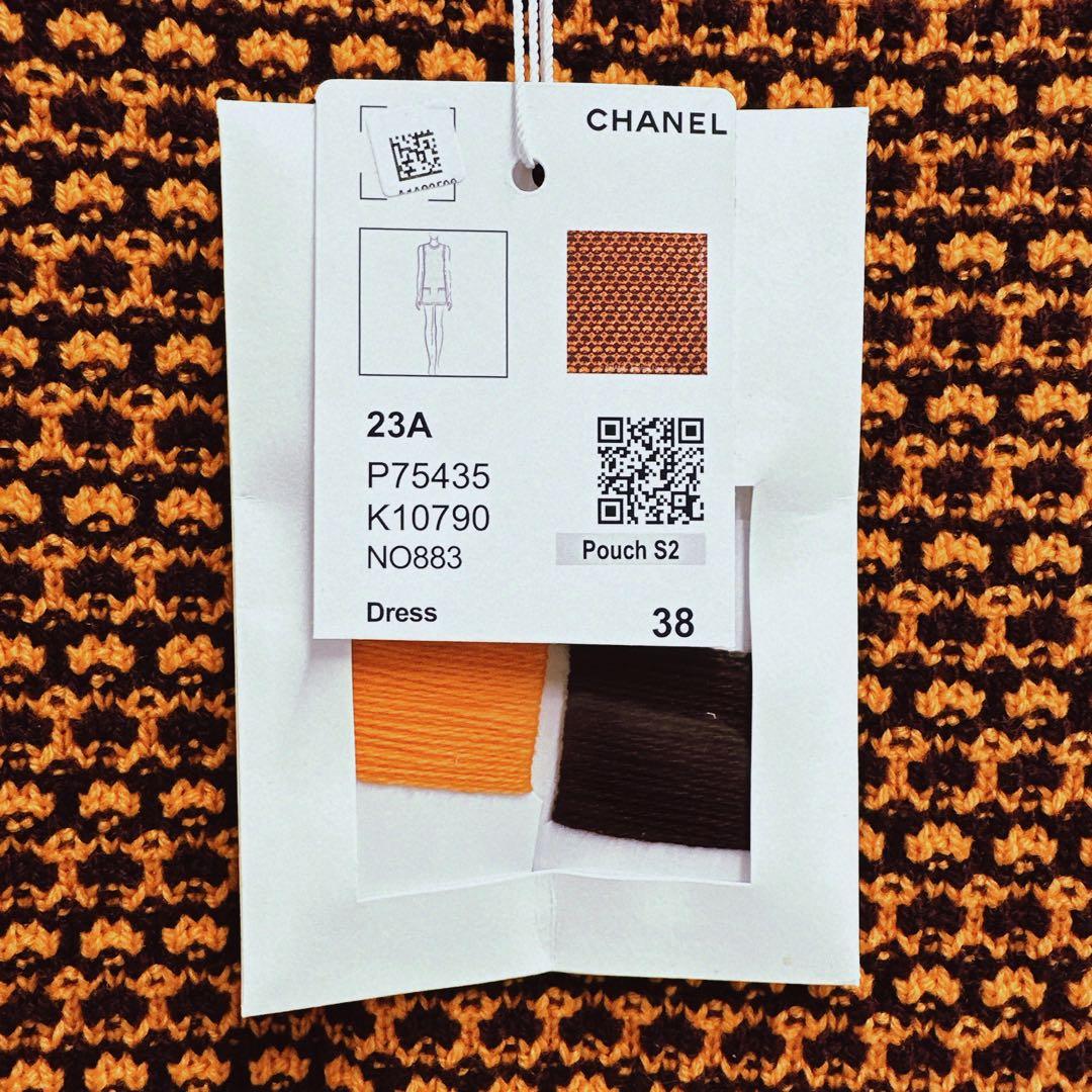【新品タグ付】CHANEL 23A カシミヤ ニットワンピース 38 ココマーク
