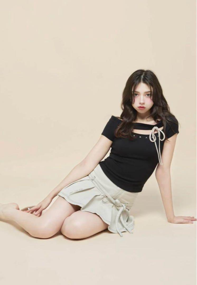 トップス ANDMARY Dada ribbon tops black
