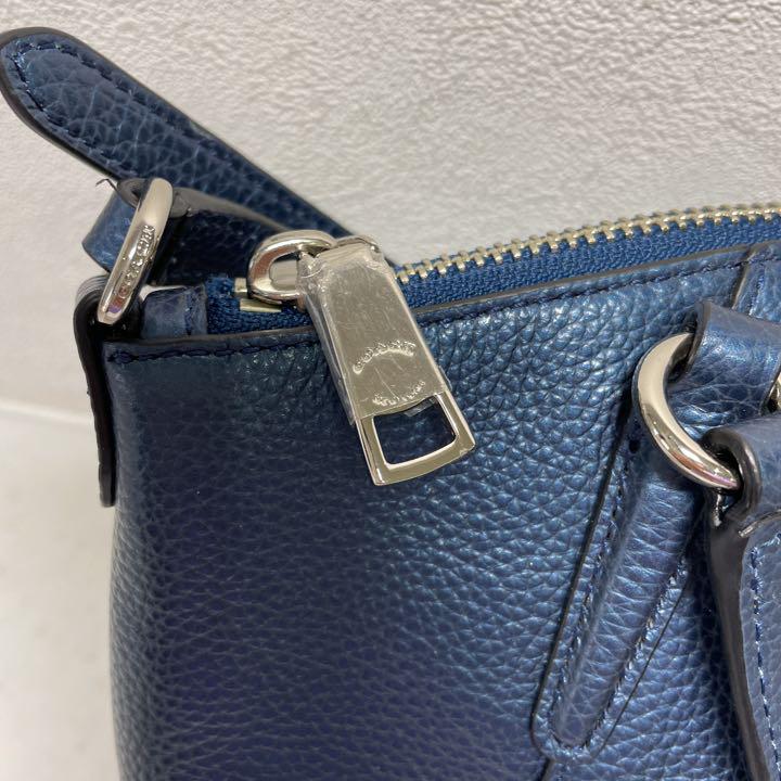 数量限定低価 美品✨コーチ オールレザー ブルーネイビー YRseO-m36267414623 2wayショルダーバッグ 人気2022