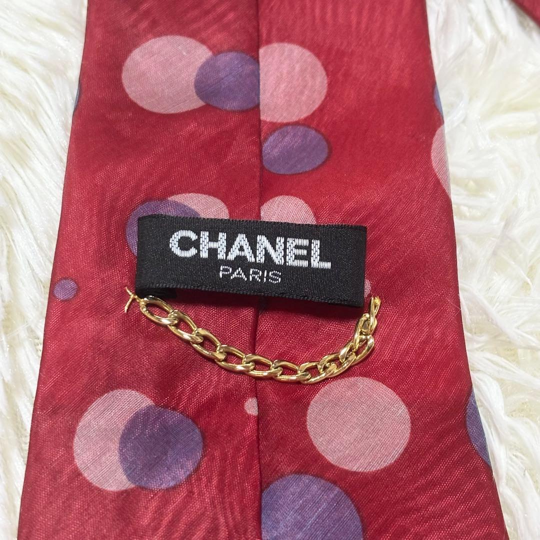 極美品】CHANEL ネクタイ ココマーク cc ドット柄