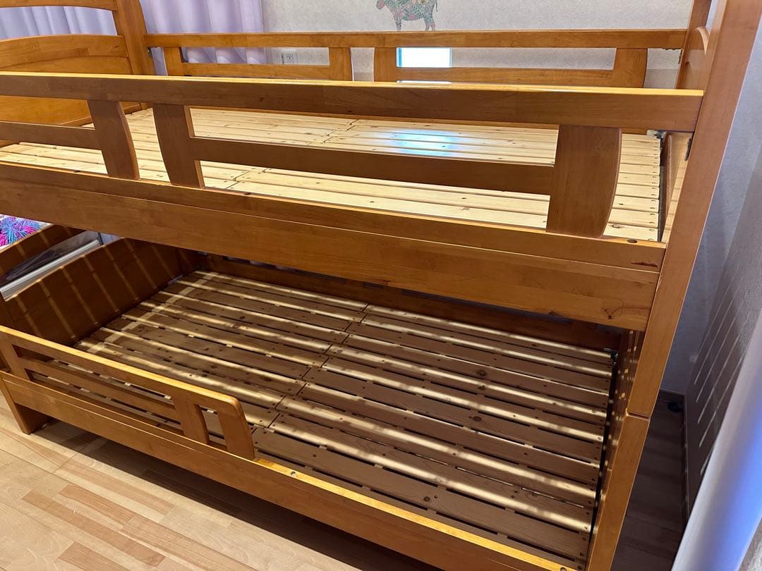 【rooms大正堂】【株式会社関家具】木製シングル二段ベッド はしご付き