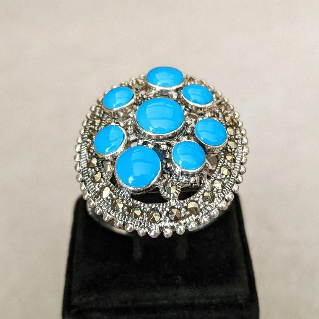 入荷now 口コミ NEW＊トルコ製 ハンドメイド ターコイズ&925Silverリング アクセサリー