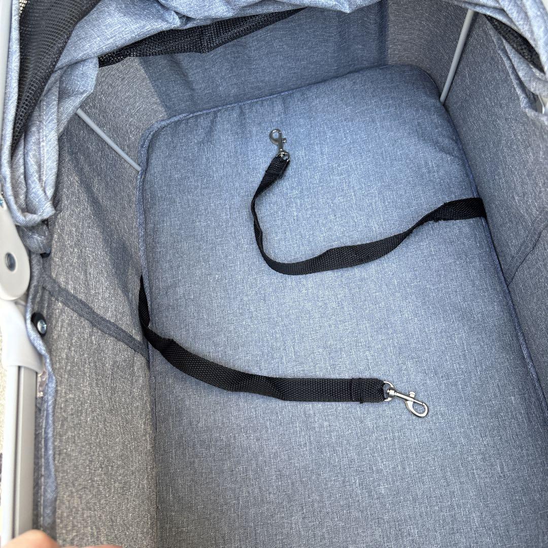 犬用ペットカート グレー 折りたたみ式
