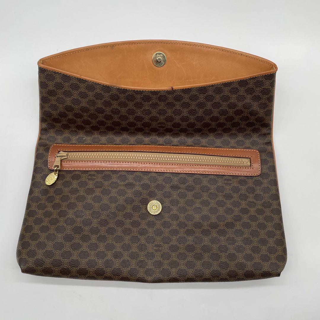 CELINE - 【美品】CELINE マカダム柄 トリオンフ クラッチバッグ