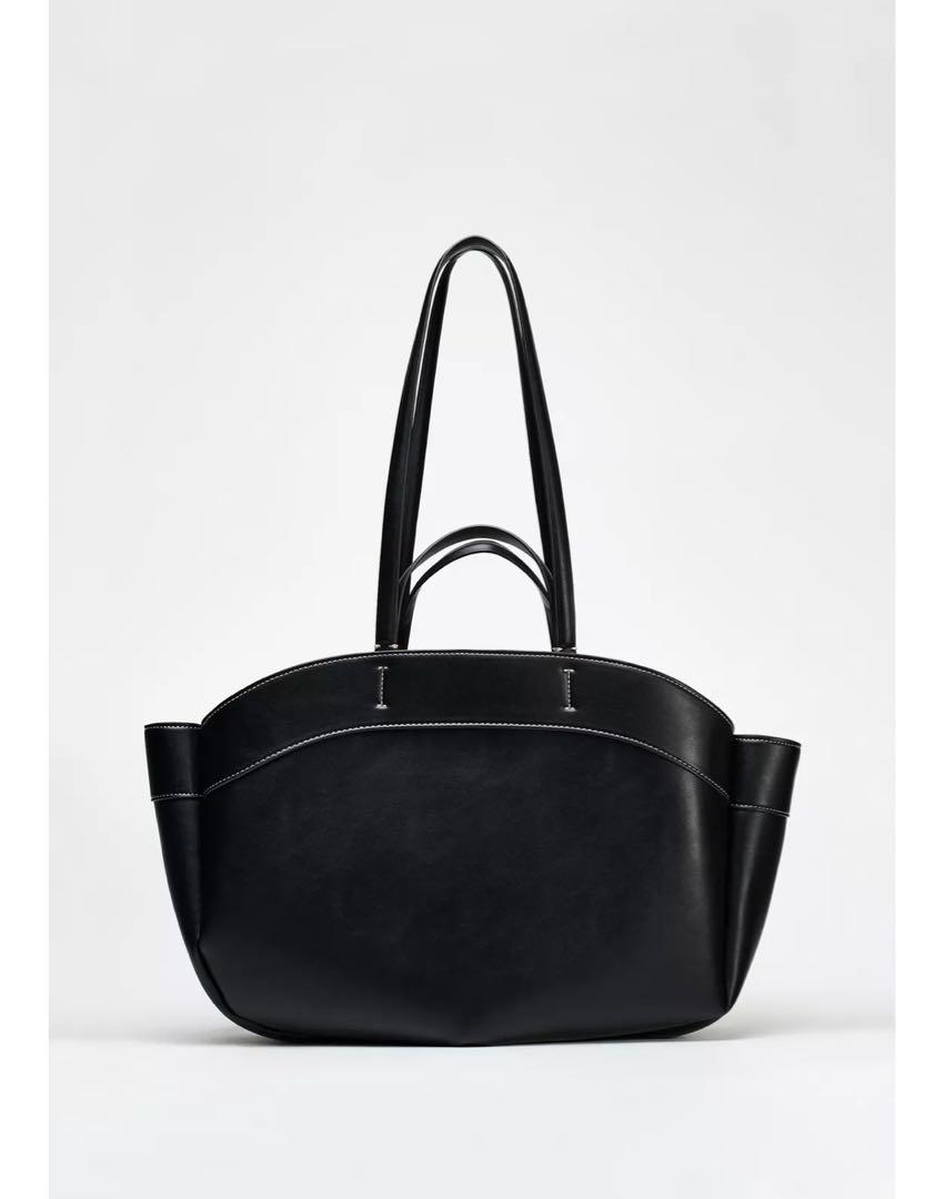 ZARA マキシステッチショッパートートバッグ 新品タグ付き すぐ届く【ZARA】マキシステッチショッパートートバッグ (ZARA