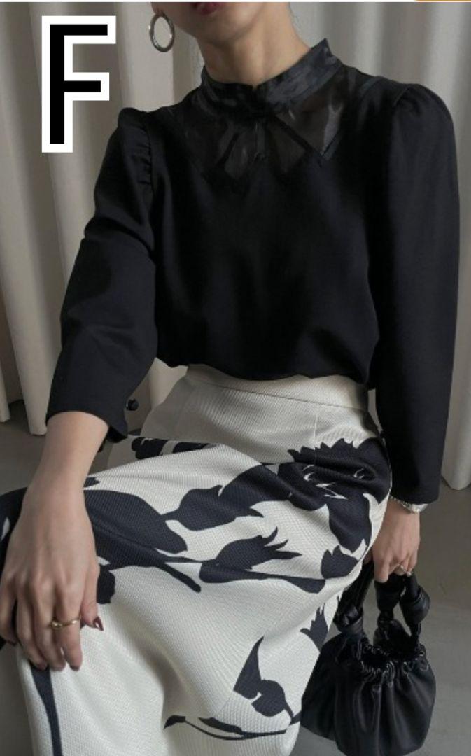 新品タグ付き AMERI CUT OUT SHEER COLLAR TOP