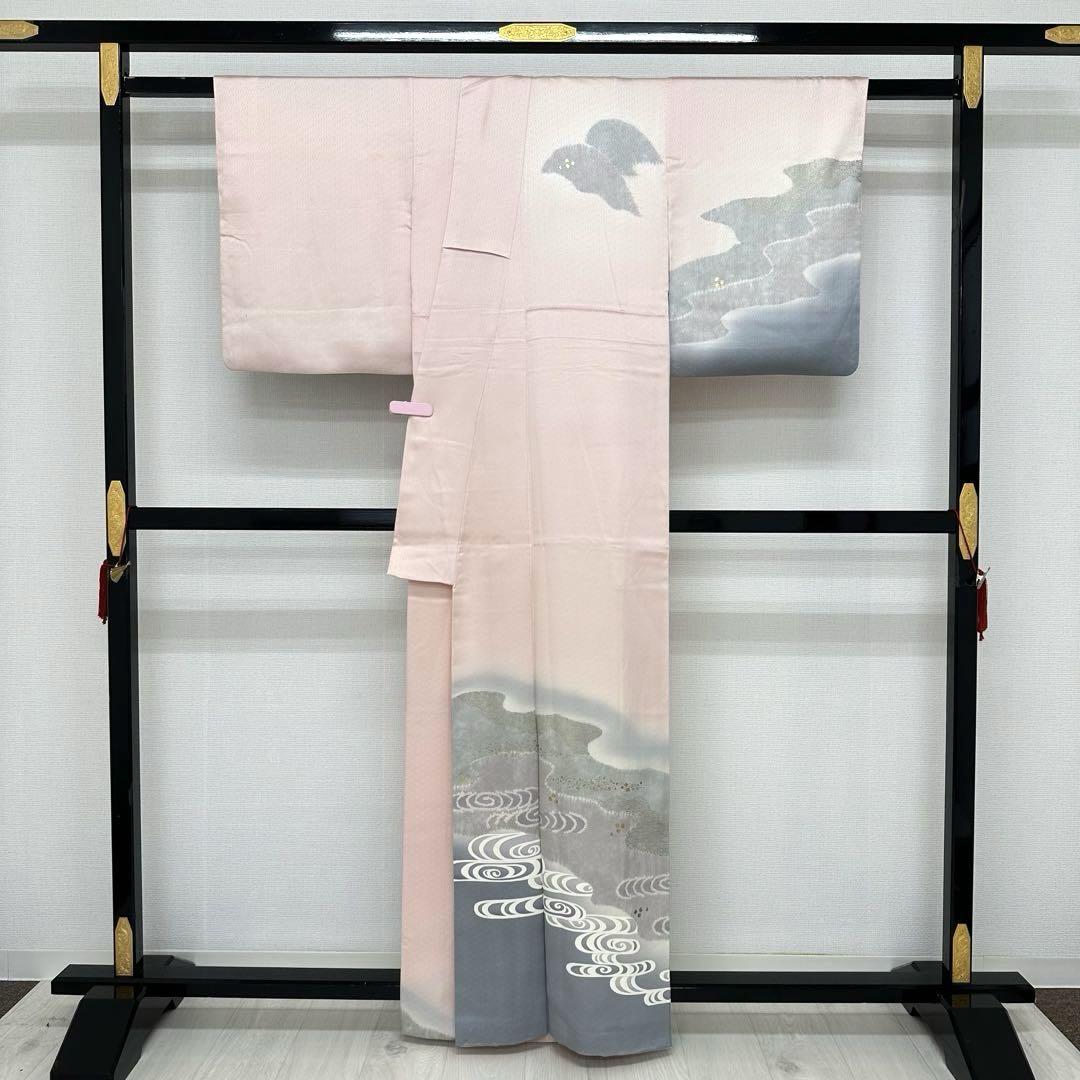 付下げ 暈し染に渦模様