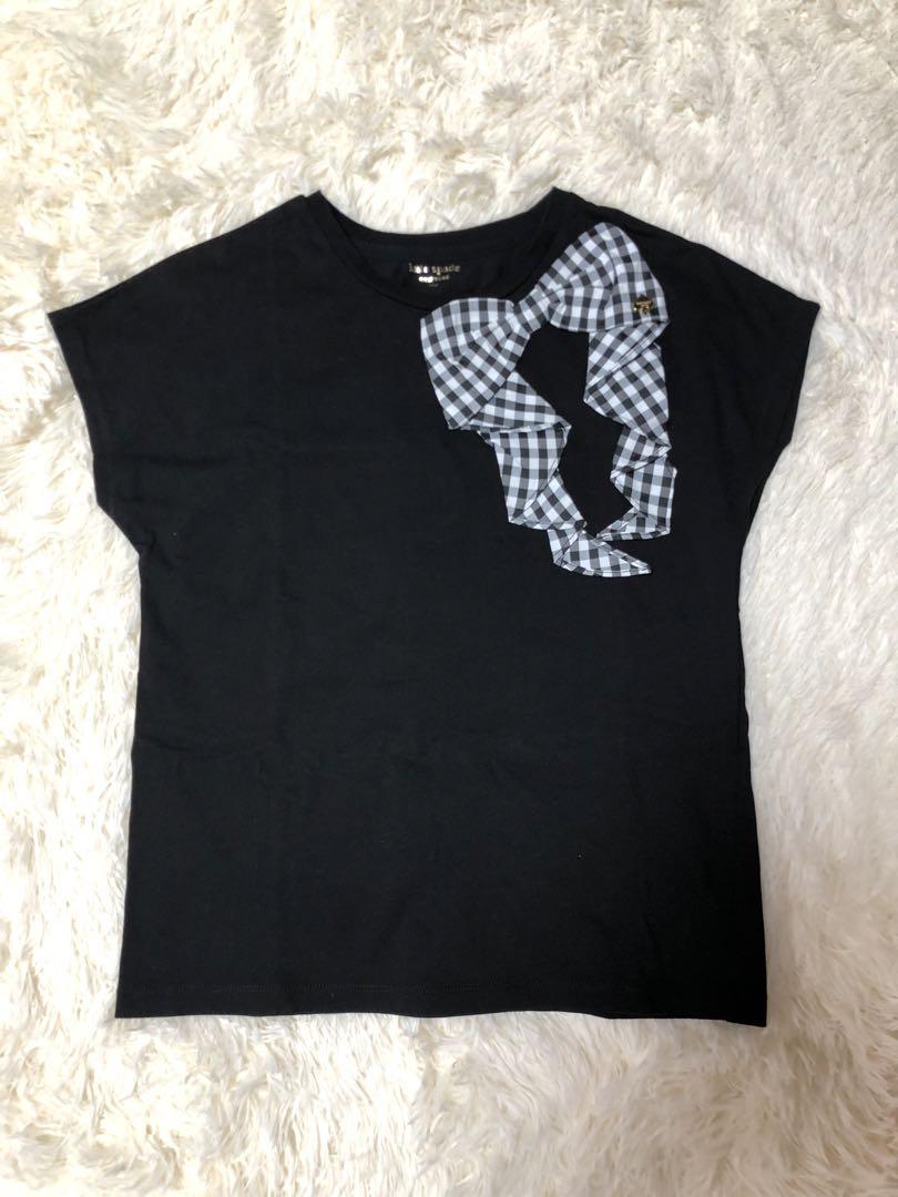 未使用 ケイトスペード Tシャツ リボン 160 チェック