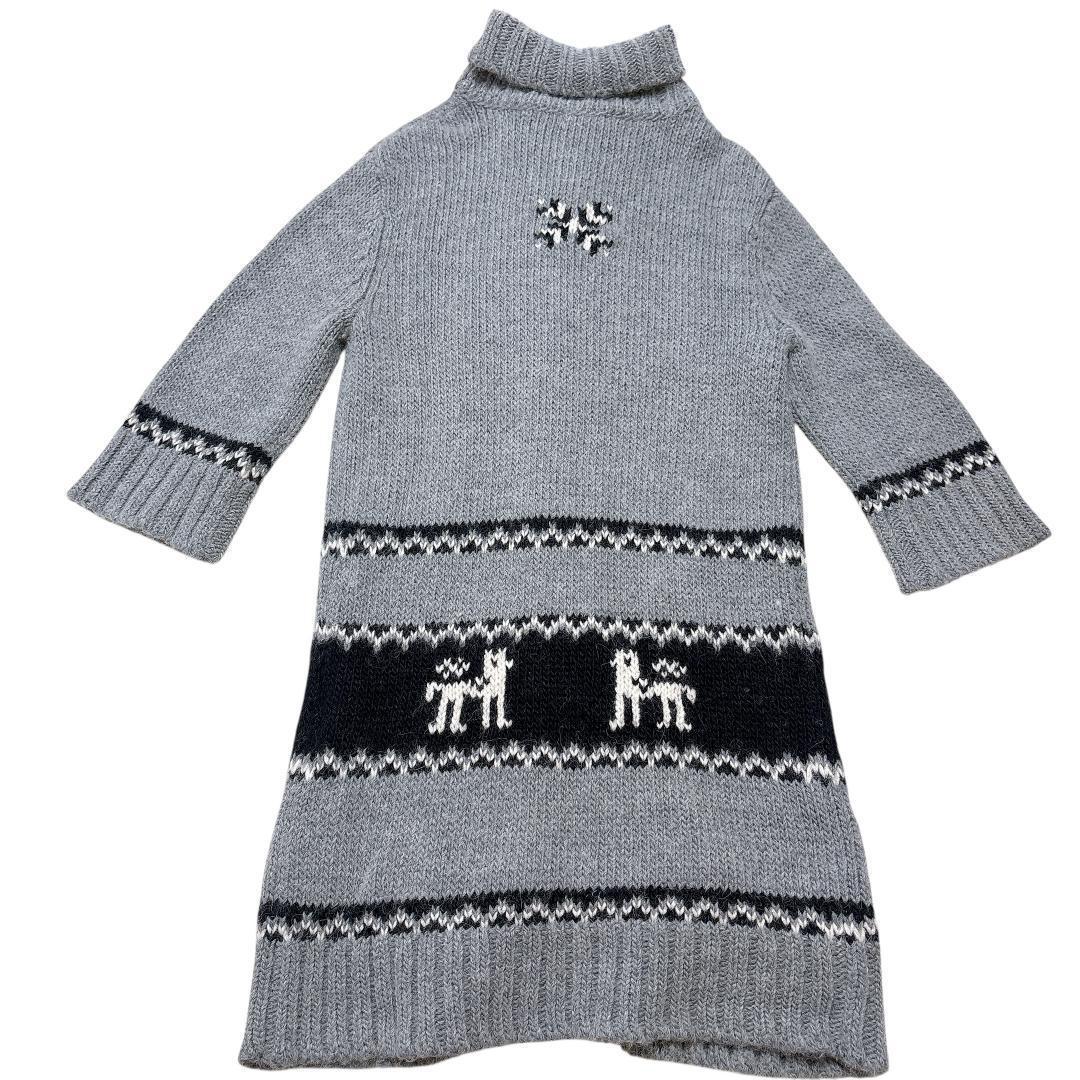 【美品】FRAMeWORK アルパカ混 カウチン風ロングニットコート ボタンレス 【美品】FRAMeWORK アルパカ混 カウチン風ロングニットコート ボタンレス