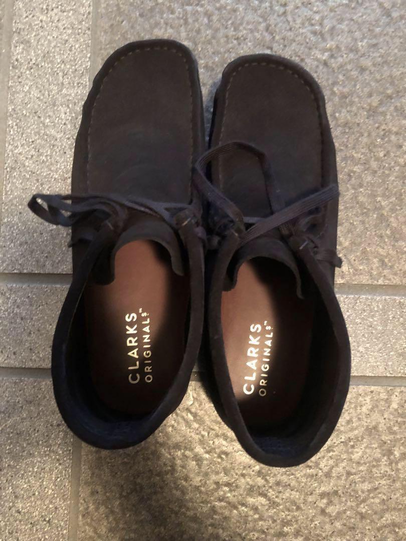CLARKS クラークス　ワラビーブーツ　スエード　黒　27 モカシン